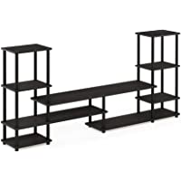 Furinno Turn-N-Tube Centro De Entretenimiento- Madera- Espresso-Negro- 34.01 x 34.01 x 93.98 cm